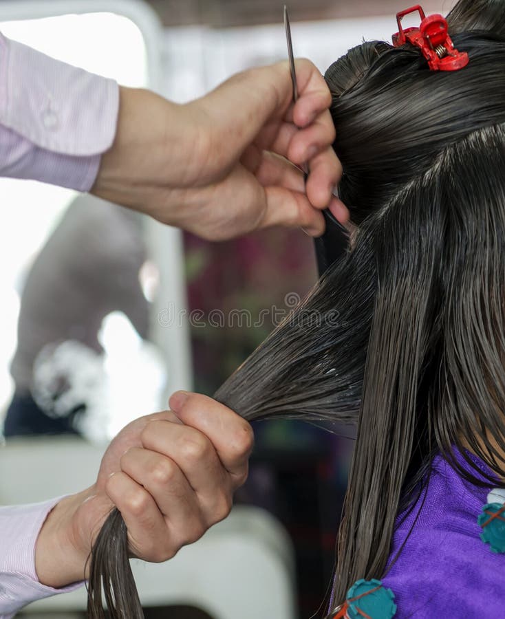 Un primo piano del salone di capelli immagine stock Un primo piano del salone di capelli immagine stock