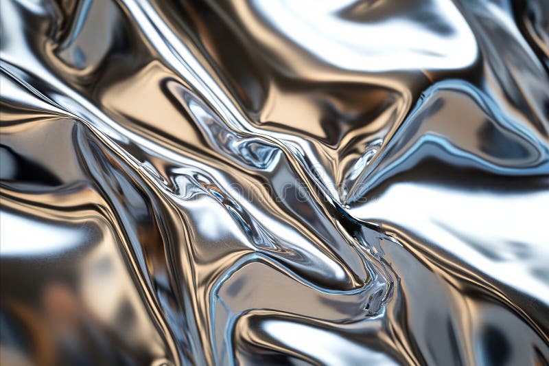 Un primo piano di un tessuto d'argento lucido illustrazione di stock