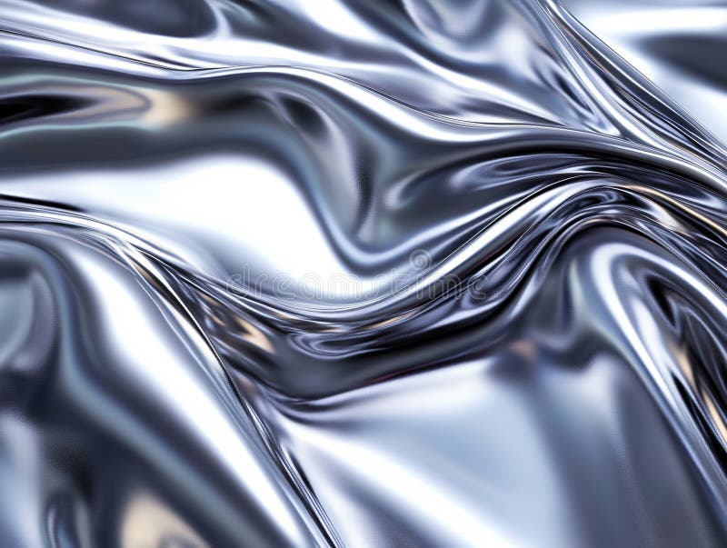 Un primo piano di un tessuto d'argento lucido fotografie stock