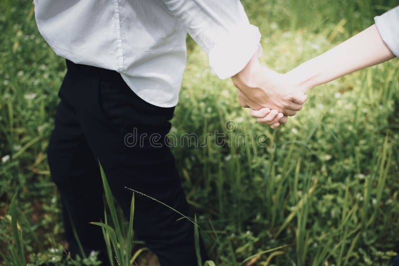 Un pré-mariage des couples tenant des mains, concept d'amour photographie stock Un pré-mariage des couples tenant des mains, concept d'amour photographie stock