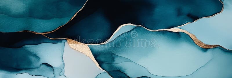 Un quadro ad acquerello con sfondo blu scuro con un colore blu tritato vecchio e sporco dipinto a mano con fotografia stock