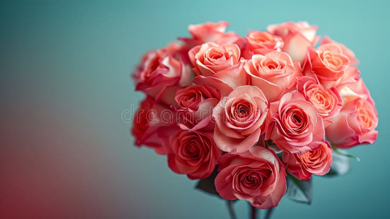 Un ramo de rosas rosas rosas en forma de corazón. imagen de archivo libre de regalías