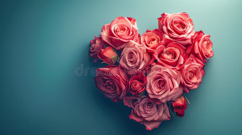 Un ramo de rosas rosas rosas en forma de corazón. imagen de archivo libre de regalías
