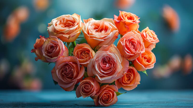 Un ramo de rosas rosas rosas en forma de corazón. imágenes de archivo libres de regalías