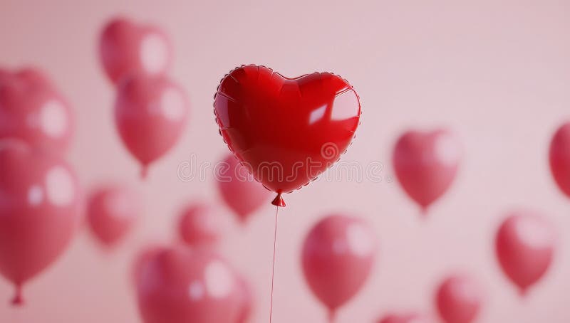 Un rendering 3D di un pallone a cuore rosso che simboleggia il vero set d'amore su sfondo bianco con evidenziazioni disponibili illustrazione vettoriale