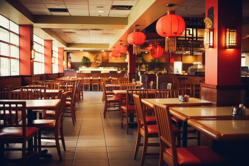 Un restaurant asiatic pentru bucătăria locală, fermecător și confortabil, cu elemente decorative royalty free stock images