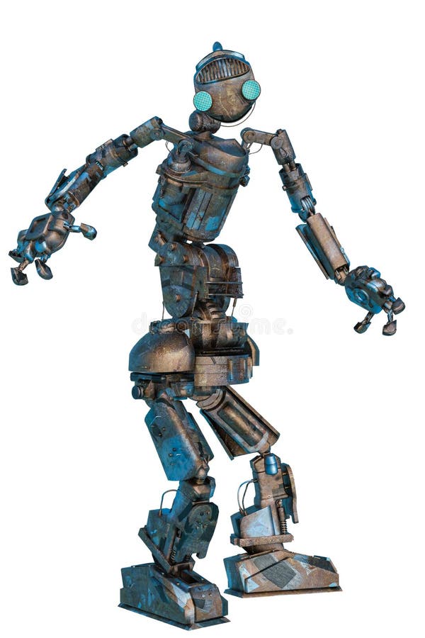 Un robot travailleur debout Un robot travailleur debout