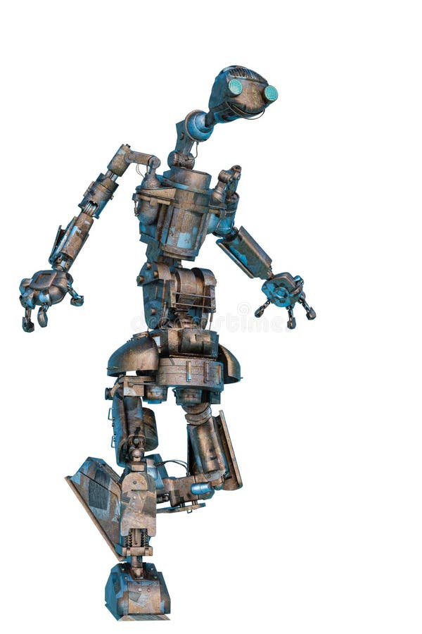 Un robot travailleur marchant Un robot travailleur marchant