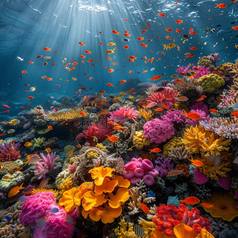 A vibrant coral reef teeming with marine life, highlighting biodiversity. AI generated. A vibrant coral reef teeming with marine life, highlighting biodiversity. AI generated