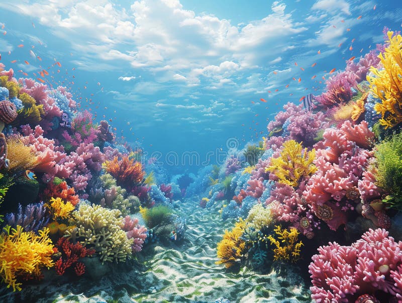 A vibrant coral reef teeming with marine life, highlighting biodiversity. AI generated. A vibrant coral reef teeming with marine life, highlighting biodiversity. AI generated