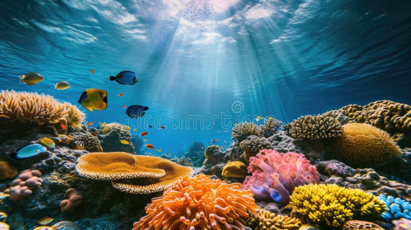 An underwater coral reef scene, diverse marine life, vivid colors, showcasing the beauty and diversity of ocean life. Underwater photography, coral reef ecosystem, diverse marine life AI generated. An underwater coral reef scene, diverse marine life, vivid colors, showcasing the beauty and diversity of ocean life. Underwater photography, coral reef ecosystem, diverse marine life AI generated