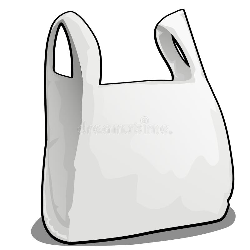 Un sacchetto di plastica di colore bianco isolato su fondo bianco Illustrazione del primo piano del fumetto di vettore illustrazione vettoriale Un sacchetto di plastica di colore bianco isolato su fondo bianco Illustrazione del primo piano del fumetto di vettore illustrazione vettoriale