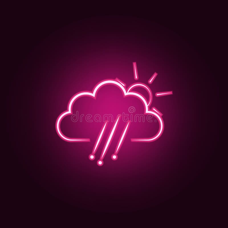 Un semn de grindină cu pictograma Soare. elemente meteo în pictograme stil neon. pictograma simplă pentru informații despre aplica vector illustration