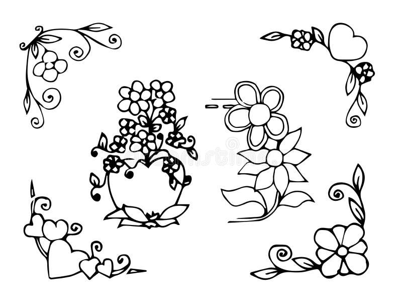 wallpapers Dibujos A Lapiz Corazones Con Flores adornar las tarjetas fondos aviadores