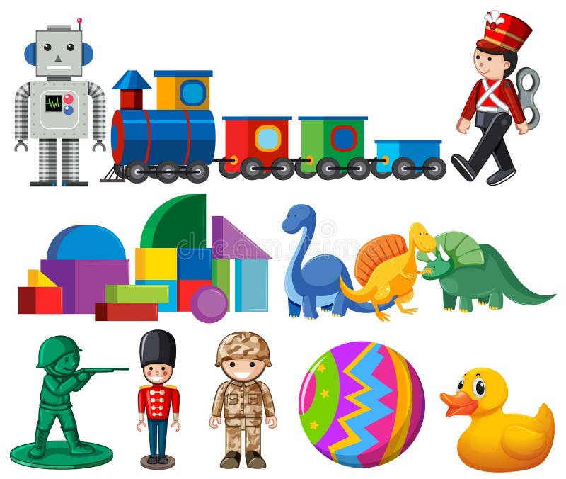 Un sistema de juguetes de los niños stock de ilustración Un sistema de juguetes de los niños stock de ilustración