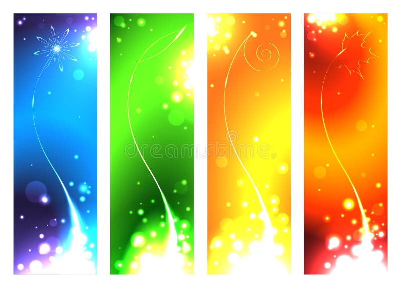 Un sistema de las banderas para las estaciones ilustración del vector Un sistema de las banderas para las estaciones ilustración del vector