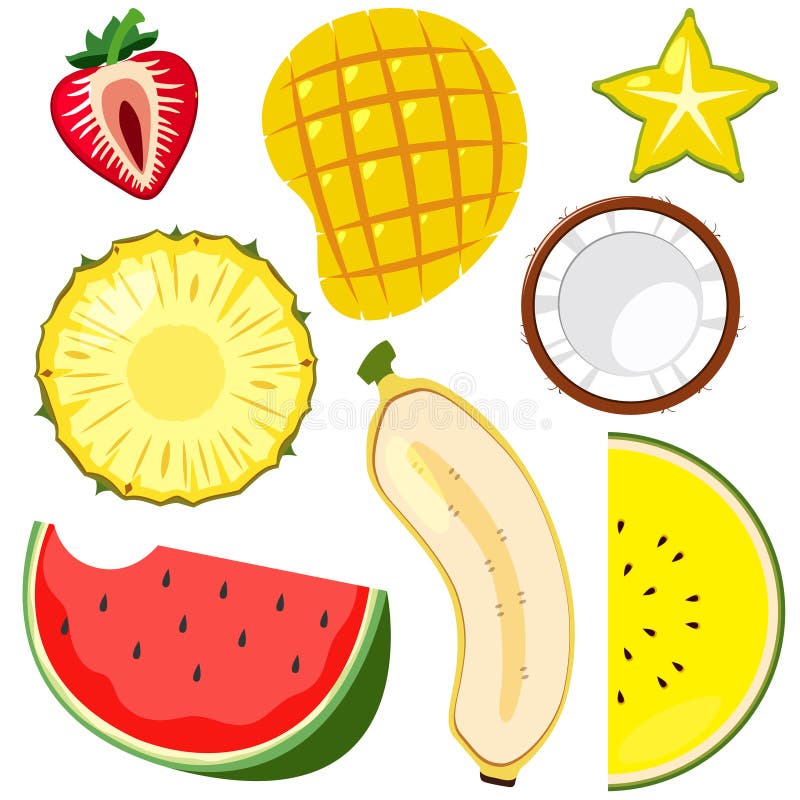 Un sistema del corte de la fruta medio ilustración del vector Un sistema del corte de la fruta medio ilustración del vector