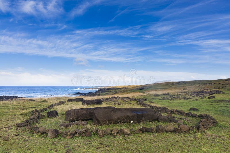 Un sito archeologico alla costa fotografia stock Un sito archeologico alla costa fotografia stock