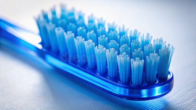 Un StopUp of a Vibrant Blue Toothpearl Soft Lighting Evidențiază Bristles interconectate Against a Pristine White royalty free illustration