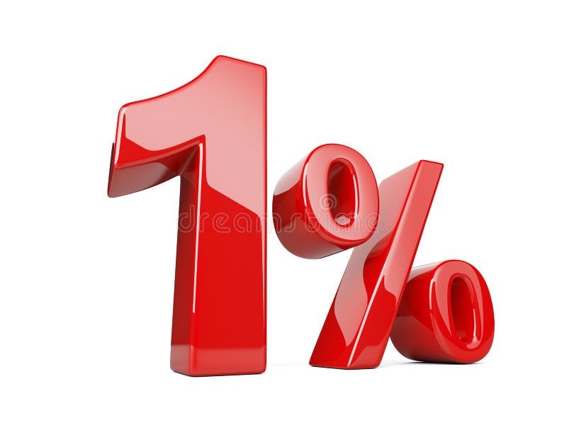 Un symbole rouge de pour cent taux de pourcentage de 1% Discou d'offre spéciale illustration libre de droits Un symbole rouge de pour cent taux de pourcentage de 1% Discou d'offre spéciale illustration libre de droits