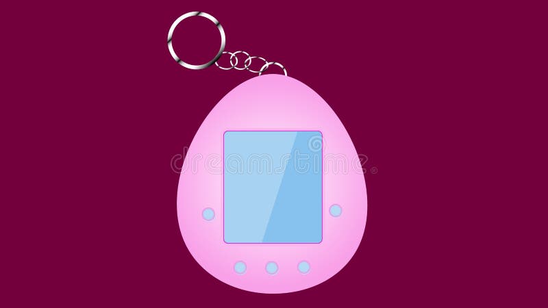 Un tamagochi electrónico del juguete del viejo del vintage inconformista retro rosado de la antigüedad bajo la forma de huevo, 80 ilustración del vector Un tamagochi electrónico del juguete del viejo del vintage inconformista retro rosado de la antigüedad bajo la forma de huevo, 80 ilustración del vector
