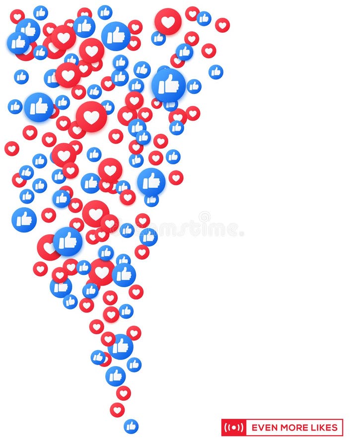 Un tas d'icônes d'émoticônes comme et apprécient, pouce vers le haut le réseau social Icônes de coeur et de pouce pour un flux vi