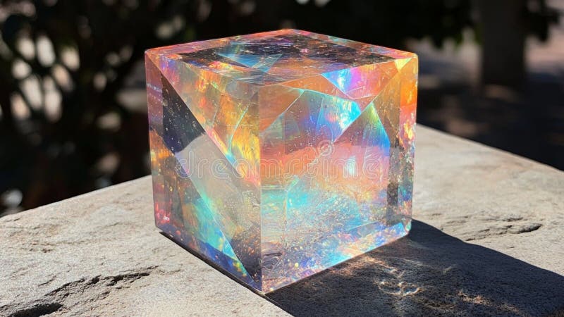 Un Tesseract hecho de un material transparente de cristal alienígena libre illustration