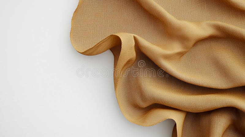 Un tessuto di beige morbido con una consistenza sottile è avvolto su una superficie di luce semplice royalty illustrazione gratis