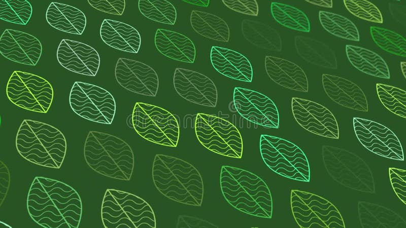 Un tipar abstract animat cu elemente geometrice sub formă de frunze. fundal gradient verde stock illustration
