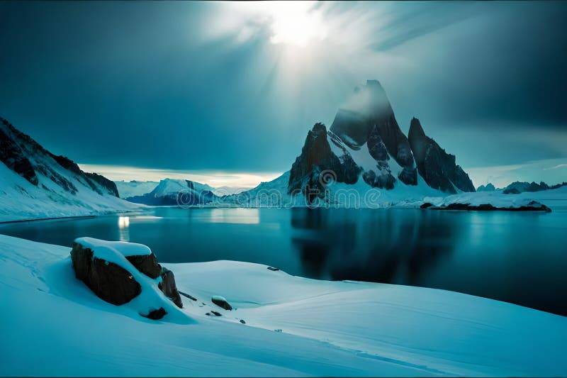 Un trésor de montagne caché ses eaux bleu émeraude invitant à la découverte au coeur du désert illustration de vecteur