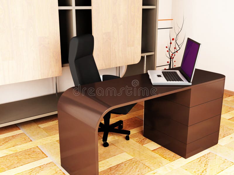 Un ufficio moderno piacevole illustrazione di stock Un ufficio moderno piacevole illustrazione di stock