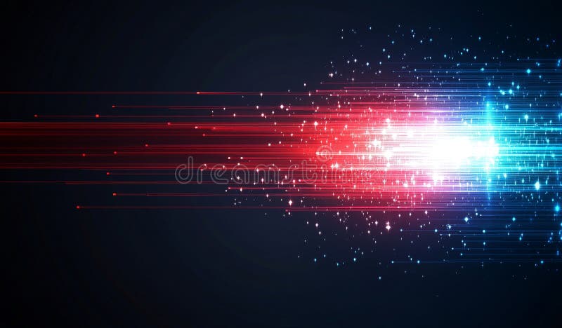 Un val de cabluri abstracte strălucitoare cu fibră optică este în mișcare stock images