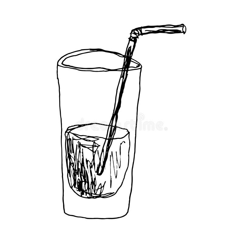 Rezumar propiedad Paleto Un Vaso De Agua Dibujado Con Un Trazo Ilustración De Lápiz De Bolígrafo  Stock de ilustración - Ilustración de negro, cristal: 163340992