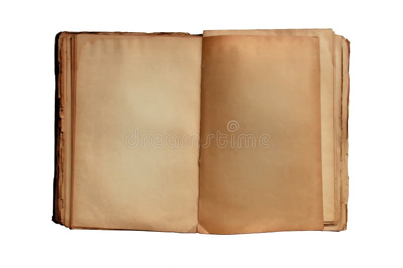 Livre Ouvert au milieu, Pages Blanches et Vierges Stock Photo