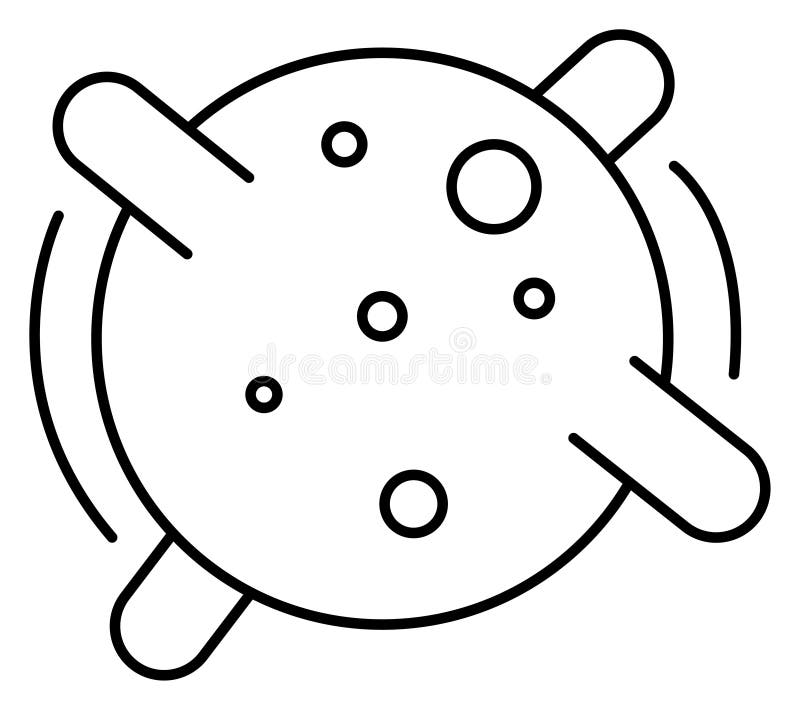 Un virus care se apropie de un vector alb-negru stock illustration