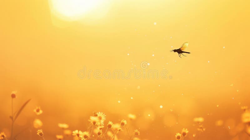 Un Vuelo Matutino de Aves stock de ilustración