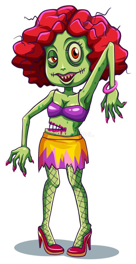 Un zombi femenino de moda stock de ilustración Un zombi femenino de moda stock de ilustración