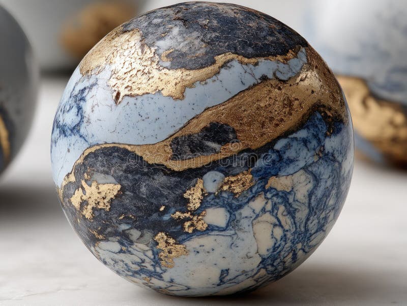 Un étonnant closep de marbre bleu sur une surface images stock