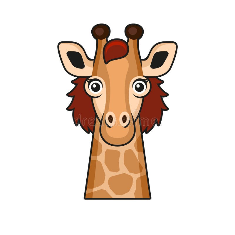Una bella giraffa con disegno per capelli su fondo bianco. vettore illustrazione di stock