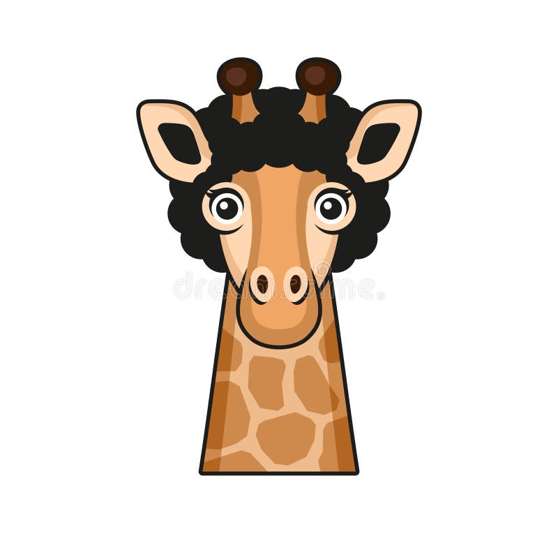 Una bella giraffa con disegno per capelli su fondo bianco. vettore illustrazione vettoriale