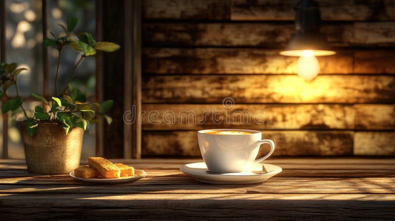 Una bella pausa caffè in un ristorante di cucina illustrazione vettoriale
