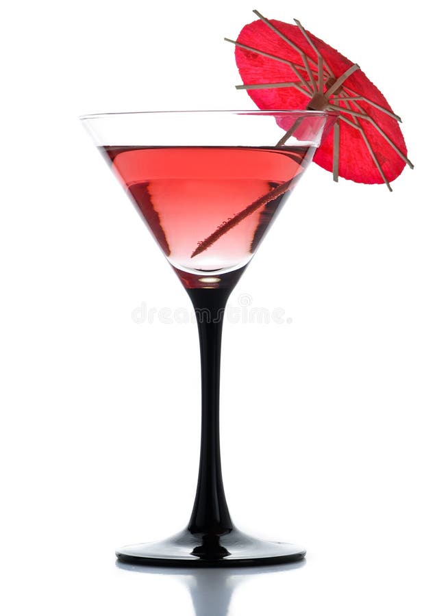 Una bevanda con un ombrello del cocktail immagini stock Una bevanda con un ombrello del cocktail immagini stock