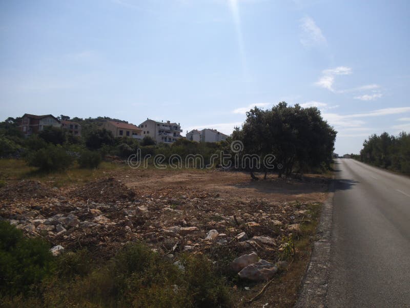 Una calle en la locura en Sibenik fotografía de archivo Una calle en la locura en Sibenik fotografía de archivo