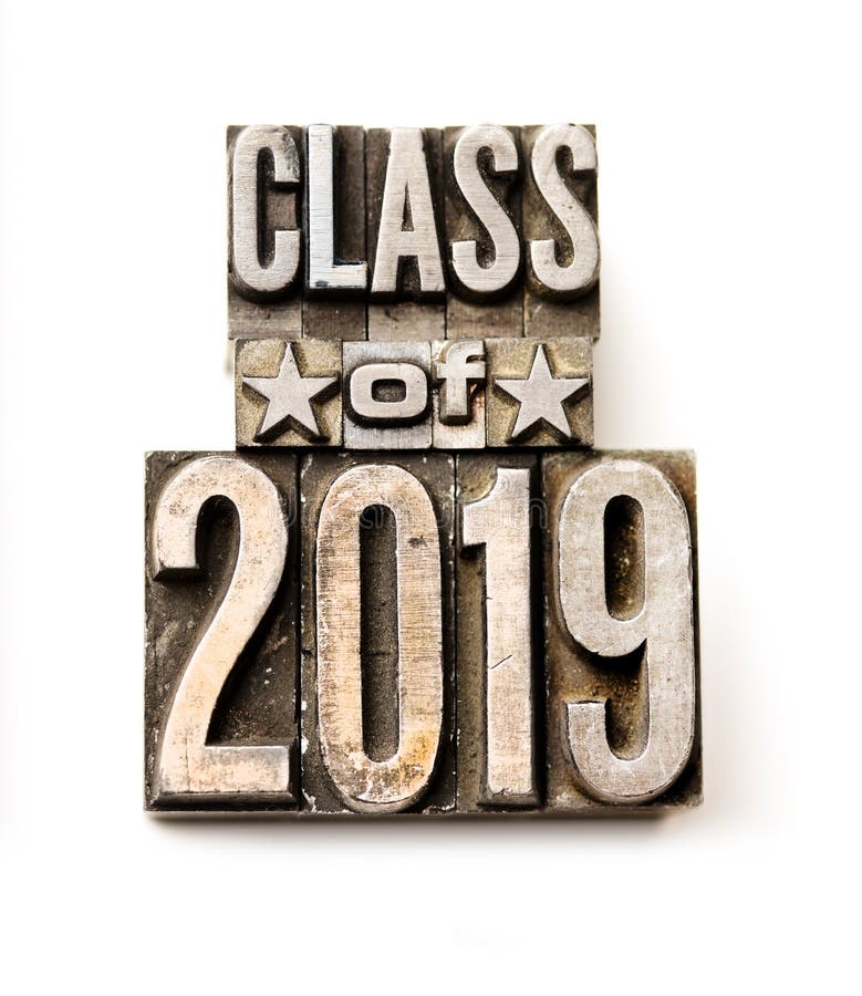 Una classe di 2019 fotografia stock Una classe di 2019 fotografia stock