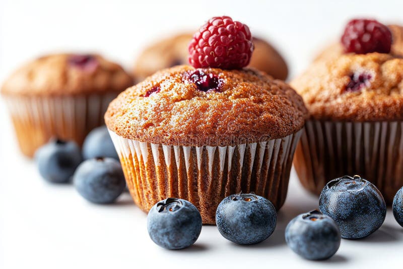 Una colazione deliziosa con muffin e pasticcini appena cotti fotografie stock libere da diritti