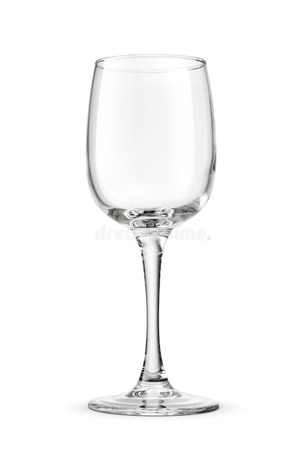 Una copa de vino limpia y vacía. aislado en un fondo blanco fotografía de archivo