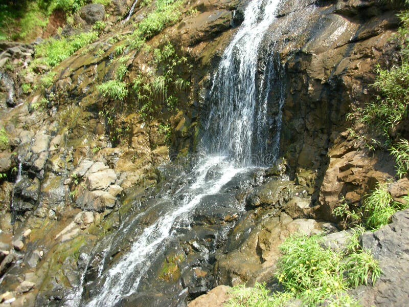 Una corriente clara del agua en rocas durante la estación de lluvias fotografía de archivo libre de regalías Una corriente clara del agua en rocas durante la estación de lluvias fotografía de archivo libre de regalías