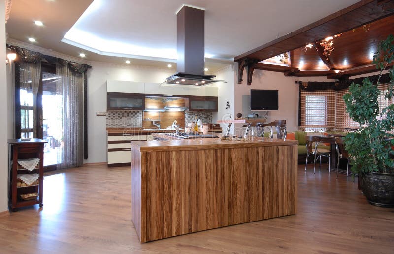 A Clean brown Modern Kitchen. A Clean brown Modern Kitchen