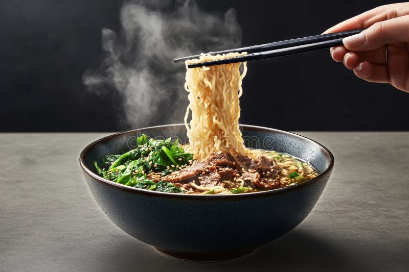 Una deliziosa zuppa di spugnole, avvolta da erbe fresche, servita in un elegante Bowl. fotografia stock