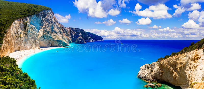 Una di spiagge più belle della Grecia Oporto Katsiki in Le immagine stock libera da diritti